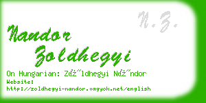 nandor zoldhegyi business card